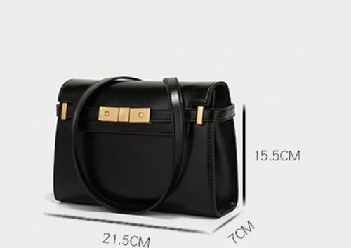 شنطة جلد اسود مربعه bag 5