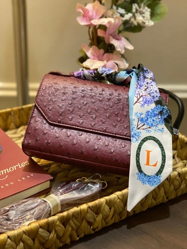 حقيبة جلد ماروني bag 13