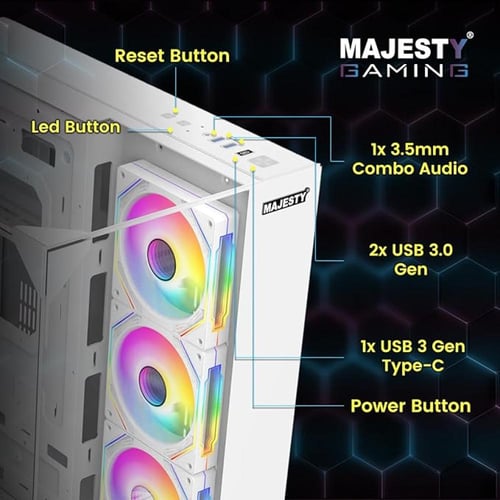 صندوق كمبيوتر ماجيستي ميد تاور اكس سبيس مزود بـ 7...