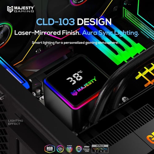 Majesty 360MM ARGB CPU Water Cooler, Digital Tempe...