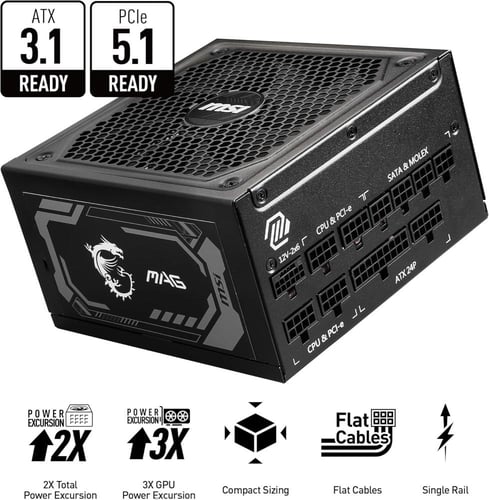 MSI MAG 1250GL PCIE 5 Gaming Power Supply - ATX 3....