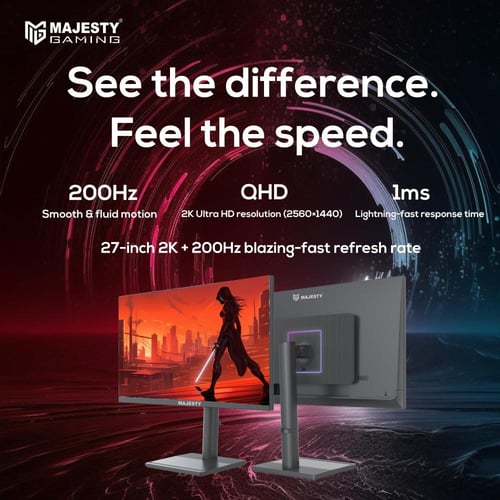 Majesty 27" 2K QHD Gaming Monitor | FAST IPS | 200...