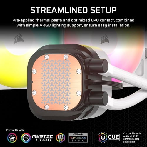 CORSAIR Nautilus 360 RS ARGB Liquid CPU Cooler Whi...