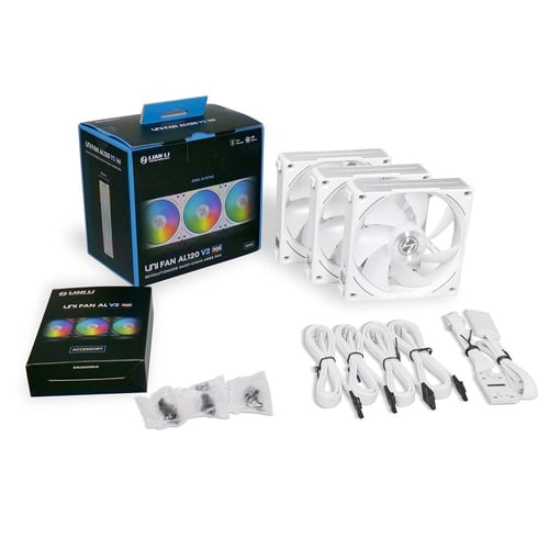 Lian Li UNI Fan AL120V2 120mm Triple Pack White wi...