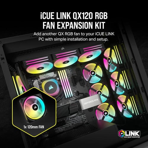 Corsair iCUE LINK QX120 RGB 120mm Magnetic Dome RG...