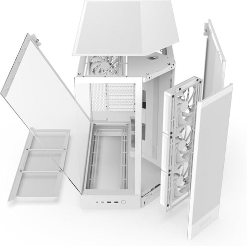 nzxt H9 Flow 2025 كيس كمبيوتر ابيض