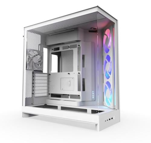 nzxt H9 Flow 2025 كيس كمبيوتر ابيض