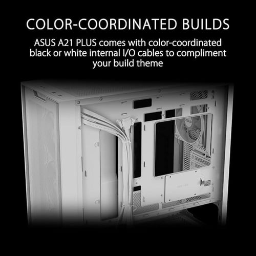 ASUS A21 PLUS Case TG ARGB white كيس كمبيوتر
