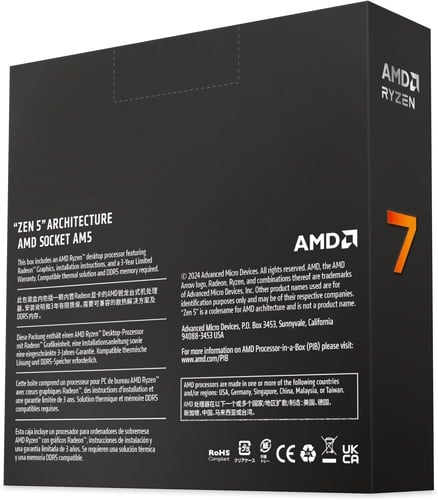 AMD Ryzen 7 9700X 8-Core, 16-Thread Unlocked Deskt...