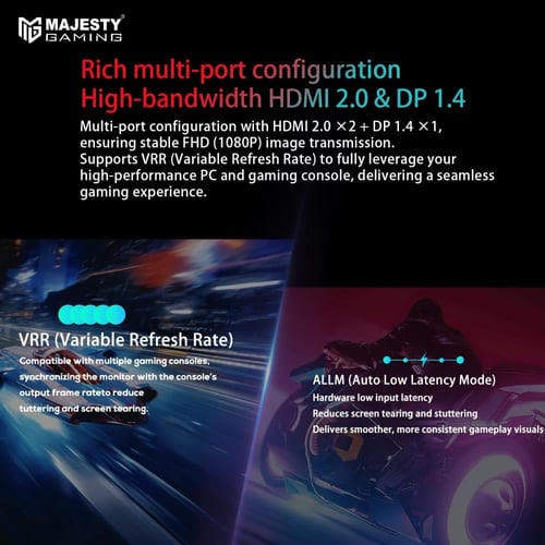 Majesty Curved Gaming Monitor – 27” FHD 1080P, 260...