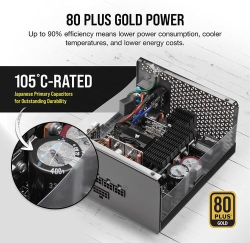 Corsair RM850x 850 Watt Gold Fully Modular Power S...