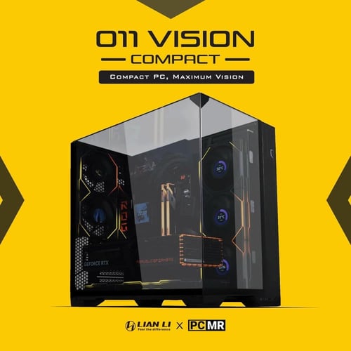 Lian Li O11 VISION Compact Blackصندوق كمبيوتر ليان...