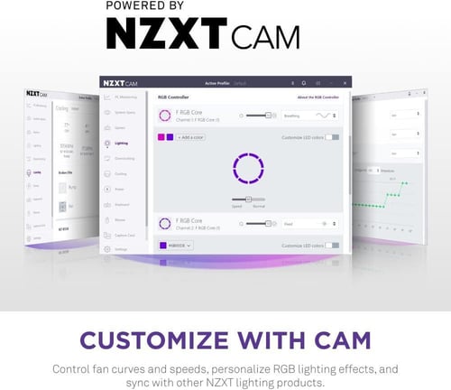 NZXT F120 RGB Core Sublime RGB - PWM Control - Tri...