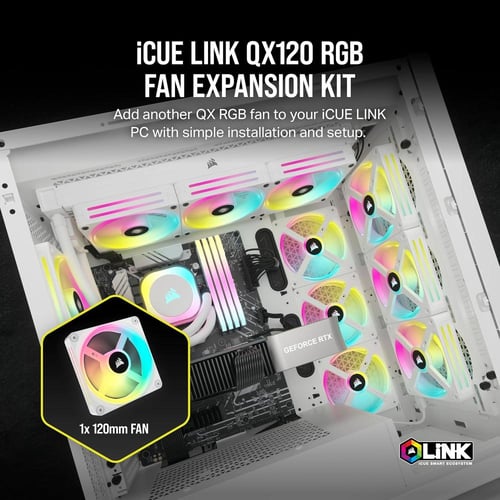 Corsair iCUE LINK QX120 RGB 120mm Magnetic Dome RG...