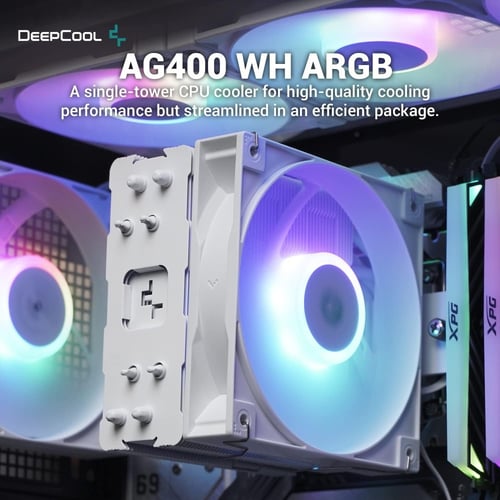 DeepCool GAMMAXX AG400 WH ARGB White CPU Air Coole...