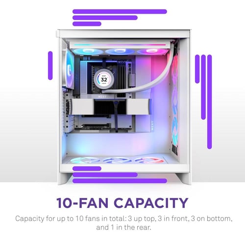 NZXT H7 Flow RGB 2024 - Mid-Tower ATX Airflow Case...