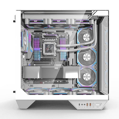 DY470 ATX PC Case كيس كمبيوتر ابيض