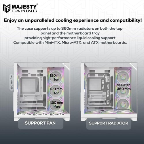 صندوق كمبيوتر ماجيستي ميد تاور اكس سبيس مزود بـ 7...