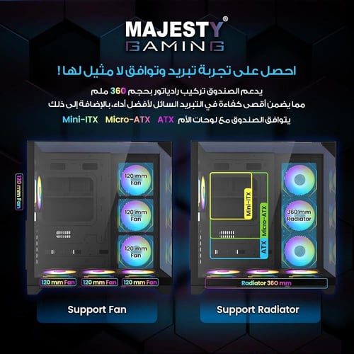 صندوق كمبيوتر ماجيستي ميد تاور اكس سبيس مزود بـ 7...