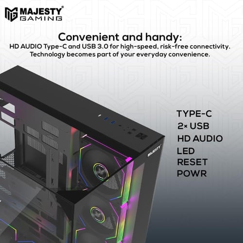 صندوق كمبيوتر ماجيستي ميد تاور اكس سبيس مزود بـ 7...
