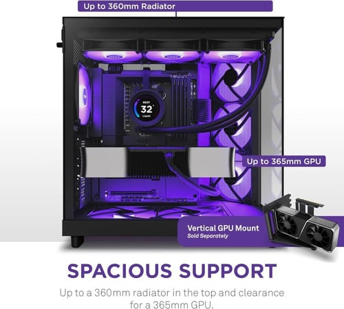 NZXT H6 Flow RGB Mid-Tower Airflow Case Black كيس...