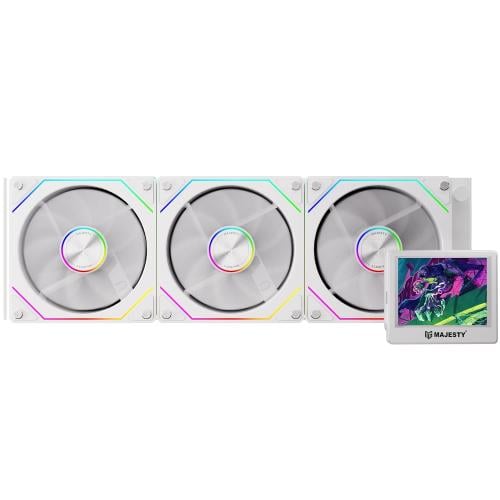 Majesty 360MM ARGB CPU Water Cooler, Digital Tempe...