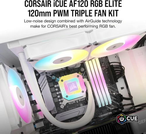 Corsair iCUE AF120 RGB Elite Triple Fan Kit White