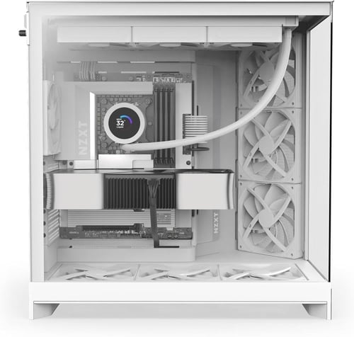 nzxt H9 Flow 2025 كيس كمبيوتر ابيض