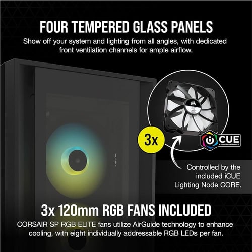 Corsair iCUE 5000X RGB Tempered Glass Mid-Tower AT...
