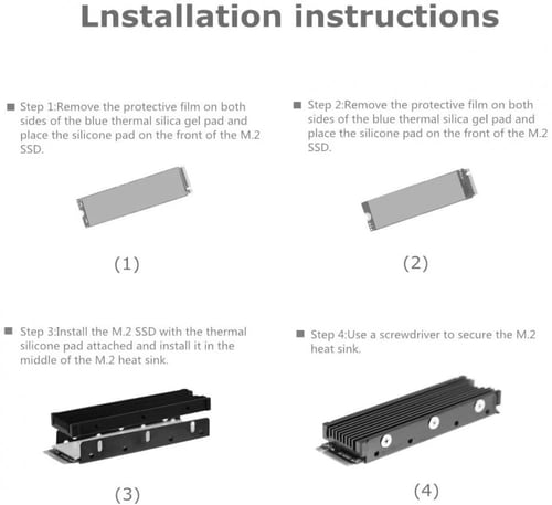 MHQJRH M.2 2280 SSD heatsink, Double-Sided Heat Si...