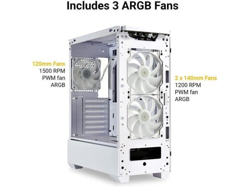Mesh Airflow ATX PC Case Gaming - White LANCOOL205...