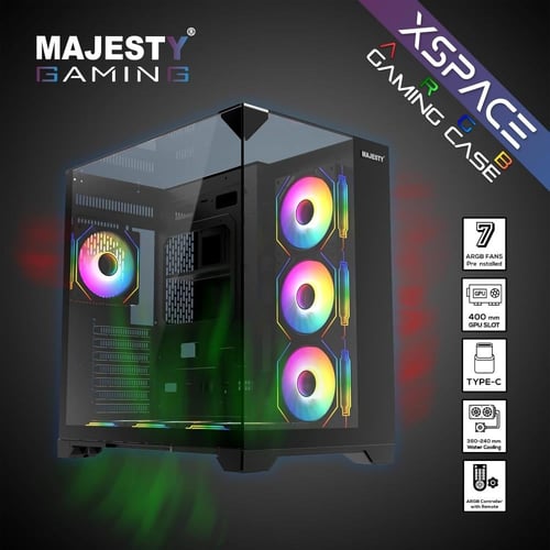 صندوق كمبيوتر ماجيستي ميد تاور اكس سبيس مزود بـ 7...