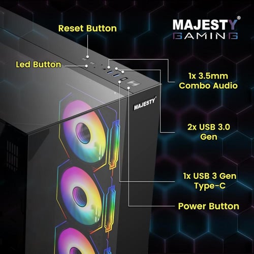 صندوق كمبيوتر ماجيستي ميد تاور اكس سبيس مزود بـ 7...