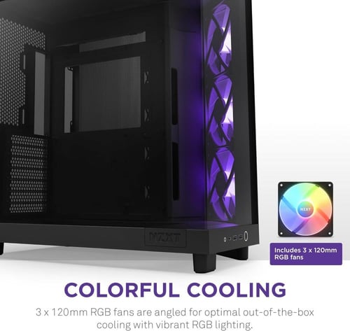 NZXT H6 Flow RGB Mid-Tower Airflow Case Black كيس...