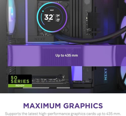 nzxt H9 Flow RGB+ 2025 كيس كمبيوتر اسود