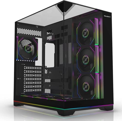 Majesty X Space Plus Mid-Tower – كيس PC مع 7 مراوح...