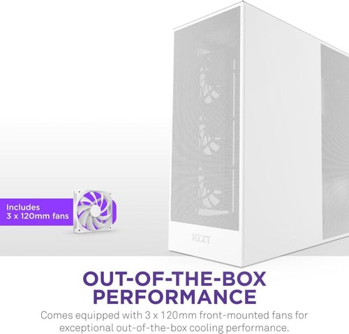NZXT H7 Flow 2024 - Mid-Tower ATX Airflow Case Whi...