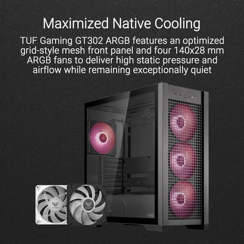 Asus TUF Gaming GT302 ARGB ATX Mid-Tower Case كيس...