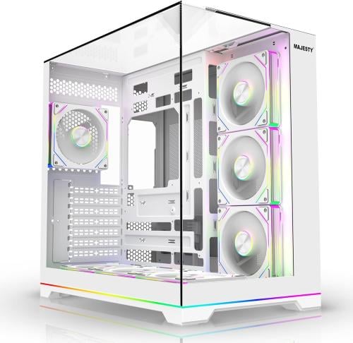 Majesty X Space Plus Mid-Tower – كيس PC مع 7 مراوح...