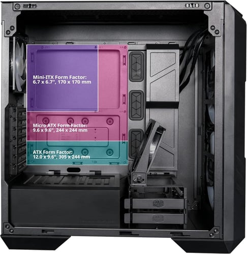 Cooler Master HAF 500 Black Steel Tempered Glass A...