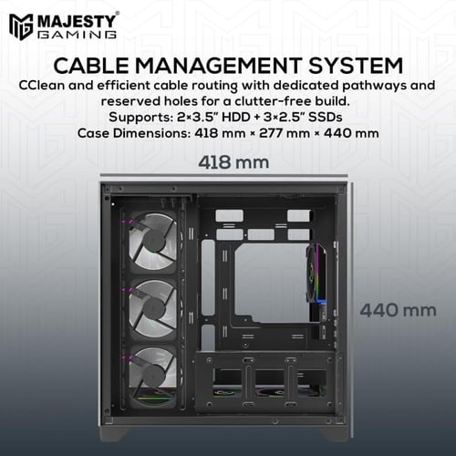 صندوق كمبيوتر ماجيستي ميد تاور اكس سبيس مزود بـ 7...