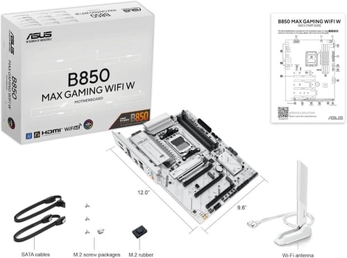 ASUS B850 MAX GAMING WIFI – لوحة أم AM5 بيضاء بدعم...