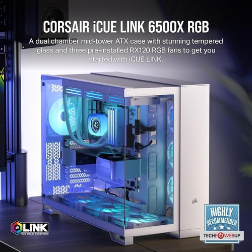 CORSAIR iCUE LINK 6500X RGB Mid-Tower ATX Dual Cha...