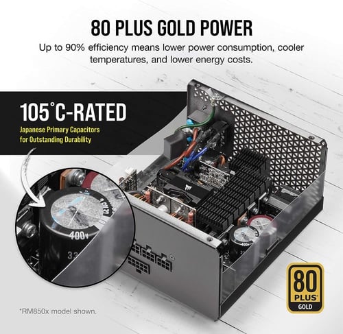 Corsair RM1000x 1000 Watt Gold Fully Modular Power...