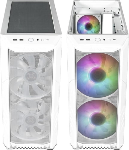 Cooler Master HAF 500 White Steel Tempered Glass A...