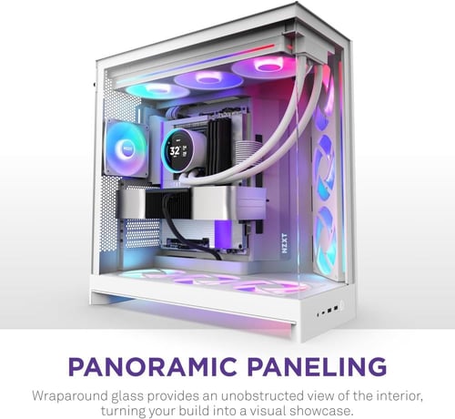 nzxt H9 Flow RGB+ 2025 كيس كمبيوتر ابيض