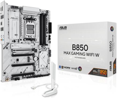 ASUS B850 MAX GAMING WIFI – لوحة أم AM5 بيضاء بدعم...