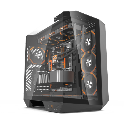 DY470 ATX PC Case كيس كمبيوتر اسود