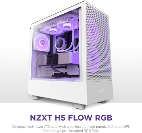 NZXT H5 Flow RGB White كيس للكمبيوتر