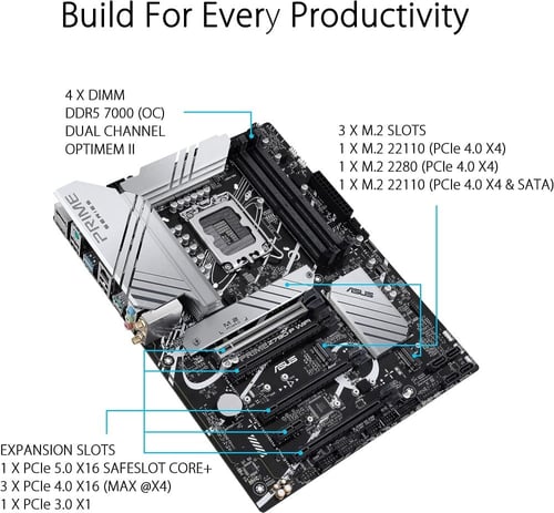 ASUS Prime Z790-P WiFi LGA 1700 DDR5 ATX Motherboa...